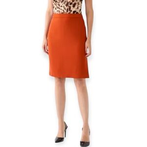 Ann Taylor Factory  Orange Pencil Skirt with Back  Open